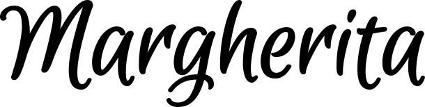 Vorschau des Bootsnamens "Margherita" als Schriftzug für "Bootsbeschriftung Klassisch 105"