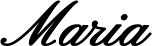 Vorschau des Bootsnamens "Maria" als Schriftzug für "Bootsbeschriftung Klassisch 107"