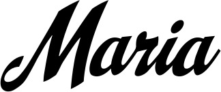 Vorschau des Bootsnamens "Maria" als Schriftzug für "Bootsbeschriftung Klassisch 29"