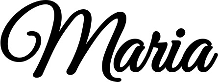 Vorschau des Bootsnamens "Maria" als Schriftzug für "Bootsbeschriftung Klassisch 68"