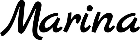 Vorschau des Bootsnamens "Marina" als Schriftzug für "Bootsbeschriftung Klassisch 45"