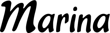 Vorschau des Bootsnamens "Marina" als Schriftzug für "Bootsbeschriftung Klassisch 15"
