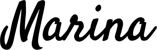 Vorschau des Bootsnamens "Marina" als Schriftzug für "Bootsbeschriftung Klassisch 96"