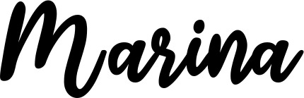 Vorschau des Bootsnamens "Marina" als Schriftzug für "Bootsbeschriftung Klassisch 74"