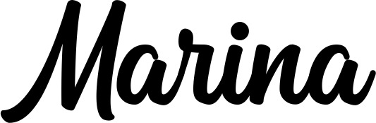 Vorschau des Bootsnamens "Marina" als Schriftzug für "Bootsbeschriftung Klassisch 43"