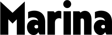 Vorschau des Bootsnamens "Marina" als Schriftzug für "Bootsbeschriftung Fett 24"