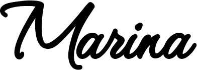 Vorschau des Bootsnamens "Marina" als Schriftzug für "Bootsbeschriftung Klassisch 111"