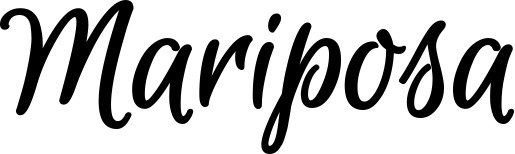 Vorschau des Bootsnamens "Mariposa" als Schriftzug für "Bootsbeschriftung Klassisch 105"