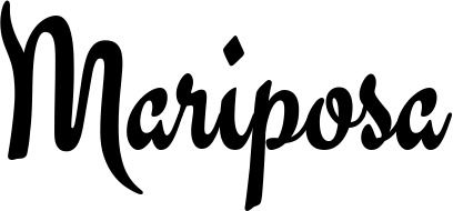 Vorschau des Bootsnamens "Mariposa" als Schriftzug für "Bootsbeschriftung Klassisch 63"