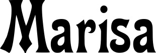 Vorschau des Bootsnamens "Marisa" als Schriftzug für "Bootsbeschriftung Neu 44"