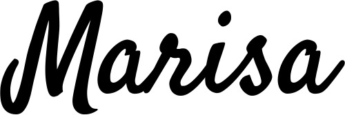 Vorschau des Bootsnamens "Marisa" als Schriftzug für "Bootsbeschriftung Klassisch 96"