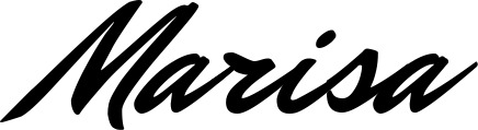 Vorschau des Bootsnamens "Marisa" als Schriftzug für "Bootsbeschriftung Klassisch 82"