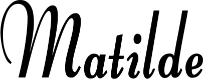 Vorschau des Bootsnamens "Matilde" als Schriftzug für "Bootsbeschriftung Klassisch 76"