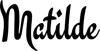 Vorschau des Bootsnamens "Matilde" als Schriftzug für "Bootsbeschriftung Klassisch 63"