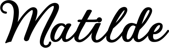 Vorschau des Bootsnamens "Matilde" als Schriftzug für "Bootsbeschriftung Klassisch 69"