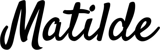 Vorschau des Bootsnamens "Matilde" als Schriftzug für "Bootsbeschriftung Klassisch 96"