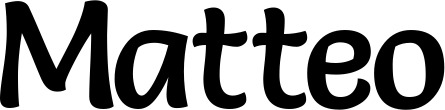 Vorschau des Bootsnamens "Matteo" als Schriftzug für "Bootsbeschriftung Klassisch 94"
