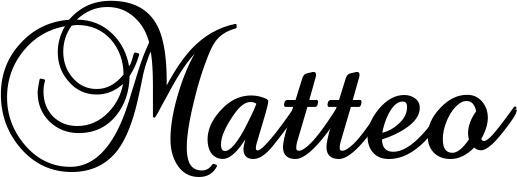 Vorschau des Bootsnamens "Matteo" als Schriftzug für "Bootsbeschriftung Klassisch 02-A"