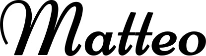 Vorschau des Bootsnamens "Matteo" als Schriftzug für "Bootsbeschriftung Klassisch 84"