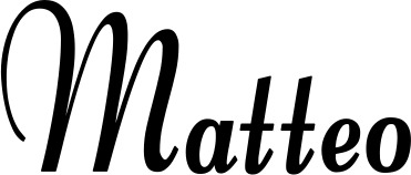 Vorschau des Bootsnamens "Matteo" als Schriftzug für "Bootsbeschriftung Klassisch 76"