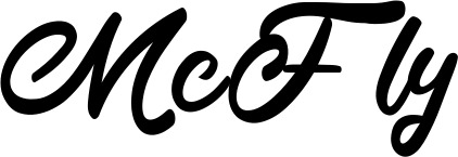 Vorschau des Bootsnamens "McFly" als Schriftzug für "Bootsbeschriftung Klassisch 102"