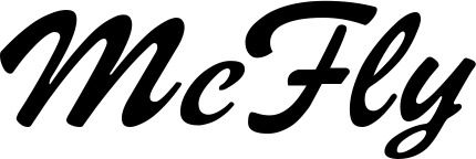 Vorschau des Bootsnamens "McFly" als Schriftzug für "Bootsbeschriftung Klassisch 12"