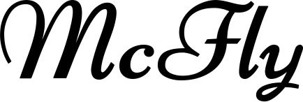 Vorschau des Bootsnamens "McFly" als Schriftzug für "Bootsbeschriftung Klassisch 84"