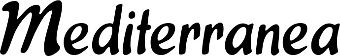 Vorschau des Bootsnamens "Mediterranea" als Schriftzug für "Bootsbeschriftung Klassisch 15"