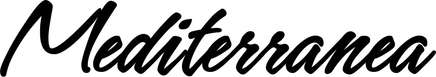 Vorschau des Bootsnamens "Mediterranea" als Schriftzug für "Style Klassisch 71"