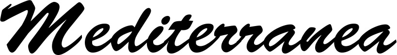 Vorschau des Bootsnamens "Mediterranea" als Schriftzug für "Bootsbeschriftung Klassisch 03"