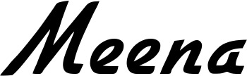 Vorschau des Bootsnamens "Meena" als Schriftzug für "Style Klassisch 66"