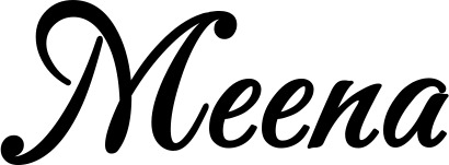 Vorschau des Bootsnamens "Meena" als Schriftzug für "Bootsbeschriftung Klassisch 50"