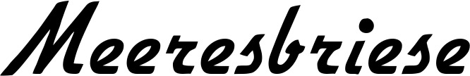 Vorschau des Bootsnamens "Meeresbriese" als Schriftzug für "Bootsbeschriftung Klassisch 66"