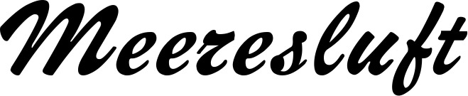 Vorschau des Bootsnamens "Meeresluft" als Schriftzug für "Bootsbeschriftung Klassisch 12"