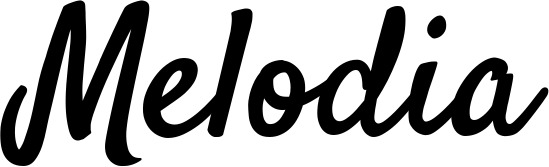 Vorschau des Bootsnamens "Melodia" als Schriftzug für "Bootsbeschriftung Klassisch 96"