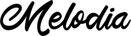 Vorschau des Bootsnamens "Melodia" als Schriftzug für "Bootsbeschriftung Klassisch 102"