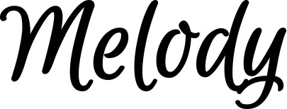 Vorschau des Bootsnamens "Melody" als Schriftzug für "Bootsbeschriftung Klassisch 105"