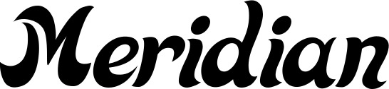 Vorschau des Bootsnamens "Meridian" als Schriftzug für "Bootsbeschriftung Klassisch 33"