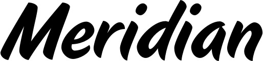 Vorschau des Bootsnamens "Meridian" als Schriftzug für "Bootsbeschriftung Klassisch 19"