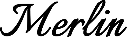 Vorschau des Bootsnamens "Merlin" als Schriftzug für "Bootsbeschriftung Klassisch 58"