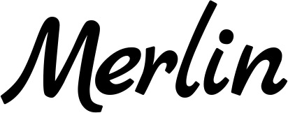 Vorschau des Bootsnamens "Merlin" als Schriftzug für "Style Klassisch 77"