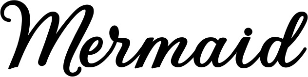 Vorschau des Bootsnamens "Mermaid" als Schriftzug für "Bootsbeschriftung Klassisch 69"