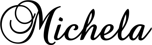 Vorschau des Bootsnamens "Michela" als Schriftzug für "Bootsbeschriftung Klassisch 02-A"