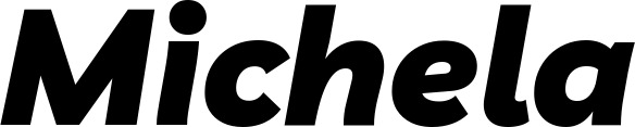 Vorschau des Bootsnamens "Michela" als Schriftzug für "Bootsbeschriftung Kursiv 06"