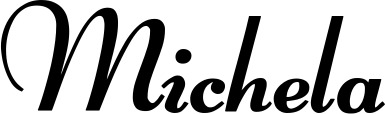 Vorschau des Bootsnamens "Michela" als Schriftzug für "Bootsbeschriftung Klassisch 76-A"