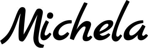 Vorschau des Bootsnamens "Michela" als Schriftzug für "Bootsbeschriftung Klassisch 45"