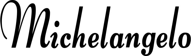 Vorschau des Bootsnamens "Michelangelo" als Schriftzug für "Bootsbeschriftung Klassisch 76"