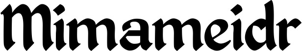 Vorschau des Bootsnamens "Mimameidr" als Schriftzug für "Bootsbeschriftung Klassisch 06"