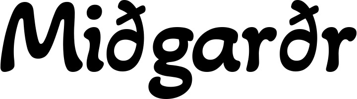 Vorschau des Bootsnamens "Miðgarðr" als Schriftzug für "Bootsbeschriftung Klassisch 103"