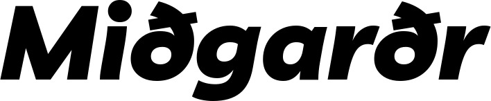 Vorschau des Bootsnamens "Miðgarðr" als Schriftzug für "Bootsbeschriftung Kursiv 06"